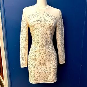 White Studded Bodycon Dress